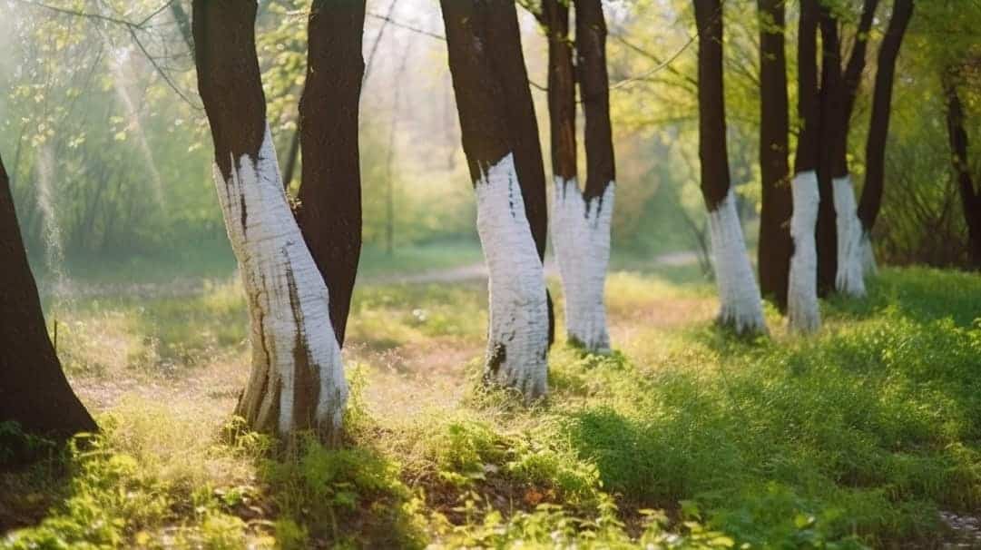 Why are those trees painted white?