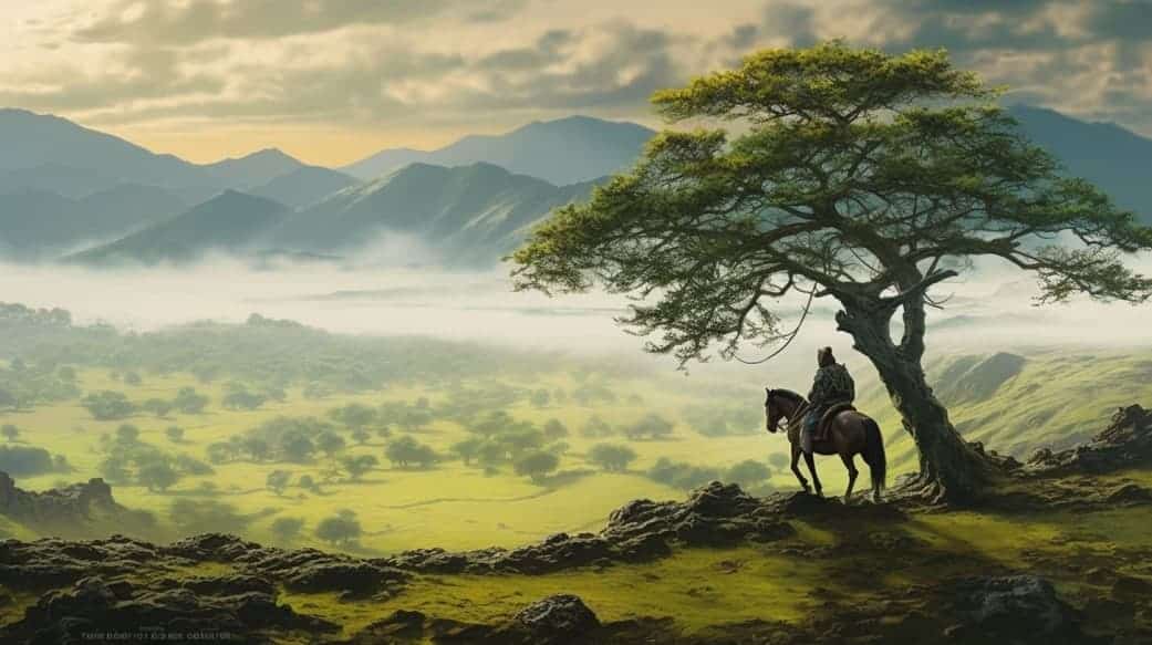 A Mongol soldier on horseback